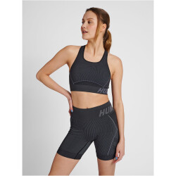 hummel hmlTE CHRISTEL Seamless Sport-Top Damen black/asphalt melange M