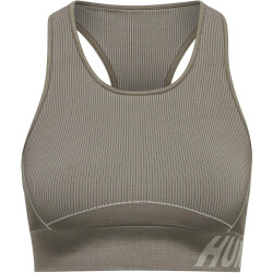 hummel hmlTE CHRISTEL Seamless Sport-Top Damen chateau gray/driftwood melange L
