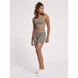 hummel hmlTE CHRISTEL Seamless Sport-Top Damen chateau gray/driftwood melange L