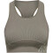 hummel hmlTE CHRISTEL Seamless Sport-Top Damen chateau gray/driftwood melange L