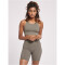 hummel hmlTE CHRISTEL Seamless Sport-Top Damen chateau gray/driftwood melange L