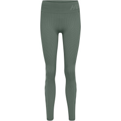 hummel hmlTE CHRISTEL Seamless Mid Waist Tights Damen lily pad/laurel wreath melange XS