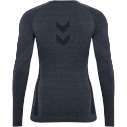 hummel hmlTE MIKE Seamless Mesh Langarmshirt Herren black/asphalt melange M