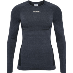 hummel hmlTE MIKE Seamless Mesh Langarmshirt Herren black/asphalt melange XL