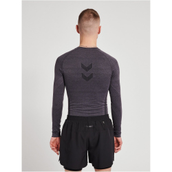 hummel hmlTE MIKE Seamless Mesh Langarmshirt Herren black/asphalt melange XL