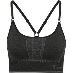 hummel hmlMT ENERGY Seamless Sport-Top Damen black/asphalt melange S