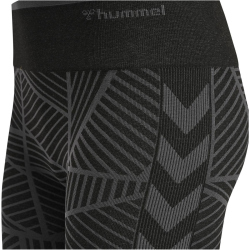 hummel hmlMT ENERGY Seamless Mid Waist Shorts Damen black/asphalt melange XS