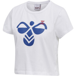 hummel hmlIC TEXAS Cropped T-Shirt Damen white/true blue L