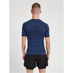 hummel hmlTE MIKE Seamless Mesh Funktionsshirt Herren insignia blue/black melange L