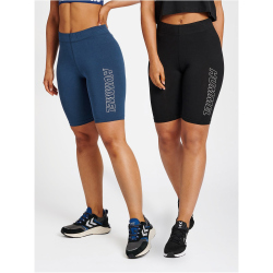 2er Pack hummel hmlTE MAJA Mid Waist Fitnessshorts black/insigina blue L