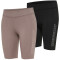 2er Pack hummel hmlTE MAJA Mid Waist Fitnessshorts black/driftwood S