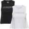 2er Pack hummel hmlTE CALI Cropped Tanktop black/white driftwood L