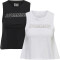 2er Pack hummel hmlTE CALI Cropped Tanktop black/white driftwood XS