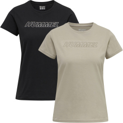 2er Pack hummel hmlTE CALI T-Shirt black/chateau grey L