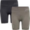 2er Pack hummel hmlTE CHRISTEL Seamless Shorts black/chateau grey L