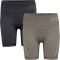 2er Pack hummel hmlTE CHRISTEL Seamless Shorts black/chateau grey XS