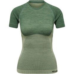 hummel hmlCLEA Seamless Funktionsshirt Damen laurel wreath/lily pad melange L