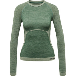 hummel hmlCLEA Seamless langarm Funktionsshirt Damen laurel wreath/lily pad melange L