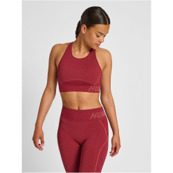 hummel hmlTE CHRISTEL Seamless Sport-Top Damen cabernet/apple butter melange XS