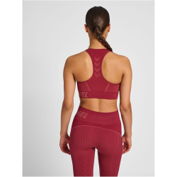 hummel hmlTE CHRISTEL Seamless Sport-Top Damen cabernet/apple butter melange XS