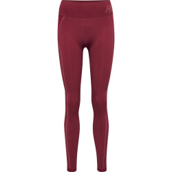 hummel hmlTE CHRISTEL Seamless Mid Waist Tights Damen cabernet/apple butter melange M