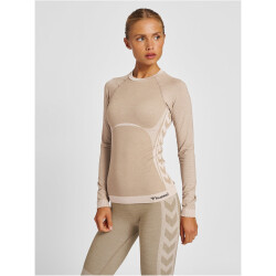 hummel hmlCLEA Seamless langarm Funktionsshirt Damen chateau gray/driftwood melange M