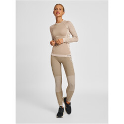hummel hmlCLEA Seamless langarm Funktionsshirt Damen chateau gray/driftwood melange M