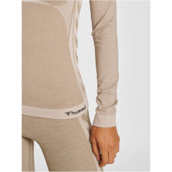 hummel hmlCLEA Seamless langarm Funktionsshirt Damen chateau gray/driftwood melange M