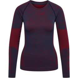 hummel hmlMT ALY Seamless Funktionsshirt Damen insignia blue/cabernet melange L