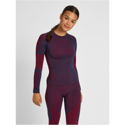 hummel hmlMT ALY Seamless Funktionsshirt Damen insignia blue/cabernet melange L