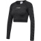 hummel hmlMT SAGA Seamless cropped Langarmshirt Damen black/asphalt melange XL