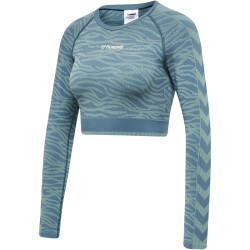 hummel hmlMT SAGA Seamless cropped Langarmshirt Damen...