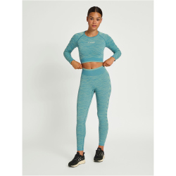 hummel hmlMT SAGA Seamless cropped Langarmshirt Damen north atlantic/blue surf melan XL