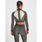 hummel hmlMT MILA 1/2-Zip Seamless cropped Sport-Top Damen black/chateau grey M