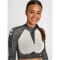 hummel hmlMT MILA 1/2-Zip Seamless cropped Sport-Top Damen black/chateau grey M