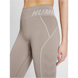 hummel hmlTE CHRISTEL Seamless Mid Waist Tights Damen chateau gray/driftwood melange L