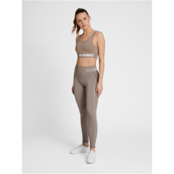 hummel hmlTE CHRISTEL Seamless Mid Waist Tights Damen chateau gray/driftwood melange M