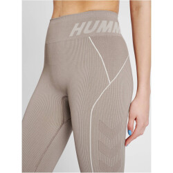 hummel hmlTE CHRISTEL Seamless Mid Waist Tights Damen chateau gray/driftwood melange M