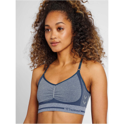 hummel hmlMT LULU Seamless Scrunch Sport-BH Damen insignia blue melange M