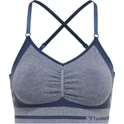 hummel hmlMT LULU Seamless Scrunch Sport-BH Damen insignia blue melange S