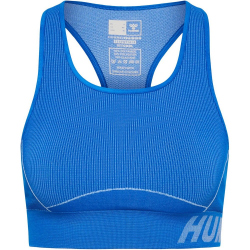 hummel hmlTE CHRISTEL Seamless Sport-Top Damen placid blue/lapis blue melange XS