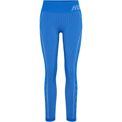 hummel hmlTE CHRISTEL Seamless Mid Waist Tights Damen placid blue/lapis blue melange L