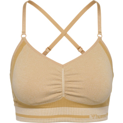 hummel hmlMT LULU Seamless Scrunch Sport-BH Damen curds & whey melange M