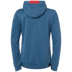 Kempa Player Kapuzenjacke Damen ice grau/fluo rot XS