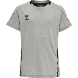 hummel Cima XK kurzarm Fitnessshirt Kinder grey melange 152