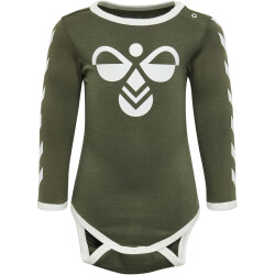 hummel hmlFLIPPER langarm Baby-Body olive night 56