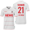 uhlsport 1. FC K&ouml;ln Heimtrikot mit Spielerdruck 2021/22 wei&szlig; SCHAUB 21 XXL