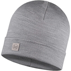 BUFF Merinowolle Mütze Heavyweight solid light grey