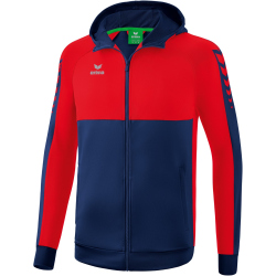 erima Six Wings Trainingsjacke mit Kapuze new navy/rot M
