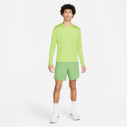 NIKE Dri-FIT Miler langarm Laufshirt Herren vivid green/reflective silv XXL